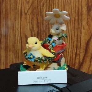 Fitz and Floyd Charming Tails Chickie Chariot Ride Ornament